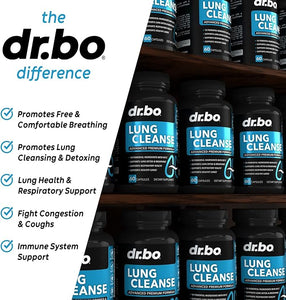 Lung Cleanse Support Supplement - Respiratory Supplements to Quit & Stop Smoking Aids - Herbal Detox for Lungs & Bronchial Health - Smokers Cleanser Breathe Aid for Mucus Clear Relief - 60 Capsules